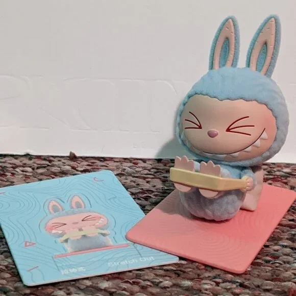 POP MART Labubu THE MONSTERS Lazy Yoga Series Figures "Stretch Out" - Picture 2 of 7